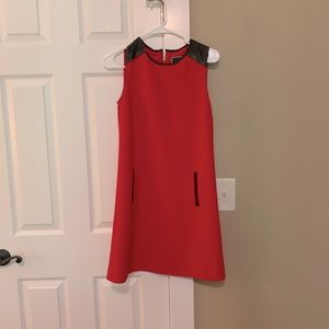 Red and leather C Wonder Shift Dress Xs